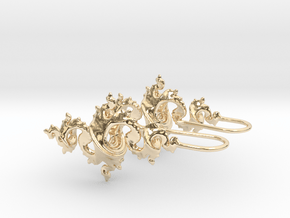 Dragon Earrings 4cm with integrated hooks in 14k Gold Plated Brass