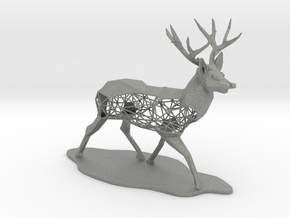 Low Poly Semiwire Deer in Gray PA12