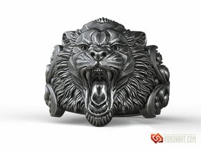 Angry Tiger animal ring in Natural Brass: 10 / 61.5