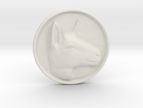 Alpine Doe Coin in White Natural Versatile Plastic