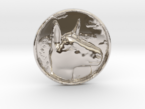 Alpine Doe Coin in Rhodium Plated Brass