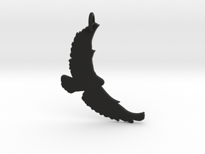 Flying Bird Pendant in Black Natural Versatile Plastic
