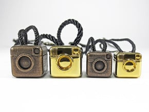 Instagram Style Camera (Pendant 20mm) in Polished Bronze Steel