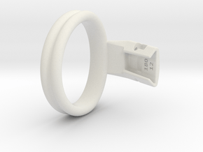 Q4e double ring L 57.3mm in White Premium Versatile Plastic