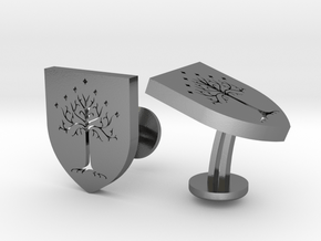 LOTR White Tree Of Gondor Cufflinks in Polished Silver
