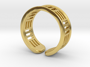 TripleBar ring in Polished Brass