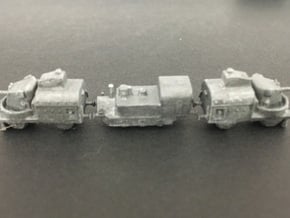 1/350th scale 2 x Armoured gun carriage cars in Tan Fine Detail Plastic