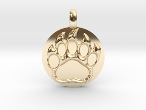 BEAR PAWN Animal Totem Jewelry pendant  in 14K Yellow Gold