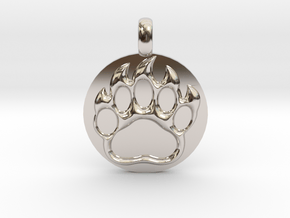 BEAR PAWN Animal Totem Jewelry pendant  in Platinum