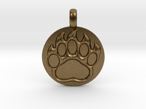 BEAR PAWN Animal Totem Jewelry pendant  in Natural Bronze