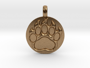 BEAR PAWN Animal Totem Jewelry pendant  in Natural Brass