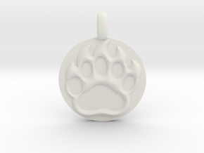 BEAR PAWN Animal Totem Jewelry pendant  in White Natural Versatile Plastic