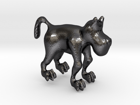 Dog in Polished and Bronzed Black Steel