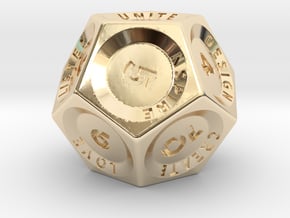 Ki-Tun Words & Numbers Dice in 14k Gold Plated Brass