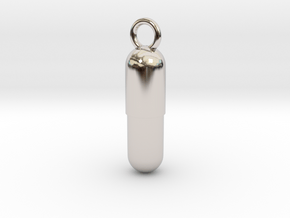 Cosplay Charm - Pill (style 2) in Rhodium Plated Brass