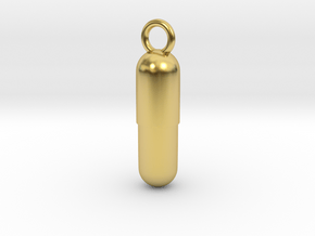 Cosplay Charm - Pill (style 2) in Polished Brass