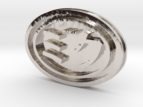 Miku Emblem in Rhodium Plated Brass