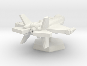 Space Fighter in White Natural Versatile Plastic: Extra Small