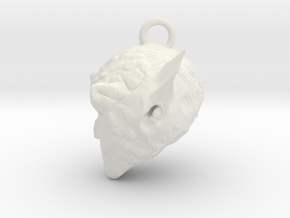 Ork Head pendant in White Natural Versatile Plastic