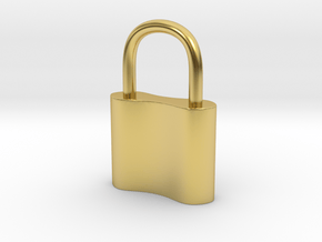 Cosplay Charm - Small Padlock in Polished Brass