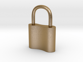 Cosplay Charm - Small Padlock in Polished Gold Steel