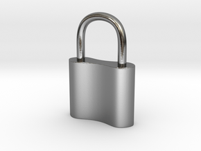 Cosplay Charm - Small Padlock in Polished Silver