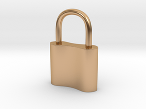 Cosplay Charm - Small Padlock in Polished Bronze