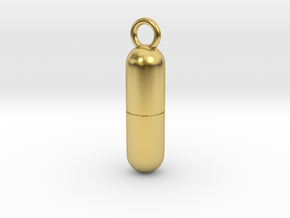 Cosplay Charm - Pill (style 1) in Polished Brass