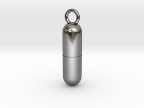 Cosplay Charm - Pill (style 1) in Polished Silver