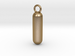 Cosplay Charm - Pill (style 3) in Polished Gold Steel