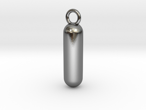 Cosplay Charm - Pill (style 3) in Polished Silver