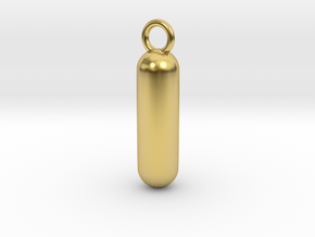 Cosplay Charm - Pill (style 3) in Polished Brass
