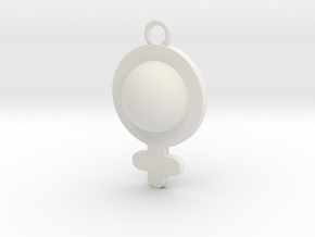Cosplay Charm - Venus/Female Symbol (style 1) in White Natural Versatile Plastic