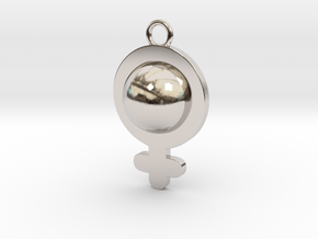 Cosplay Charm - Venus/Female Symbol (style 1) in Rhodium Plated Brass