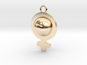 Cosplay Charm - Venus/Female Symbol (style 1) in 14k Gold Plated Brass