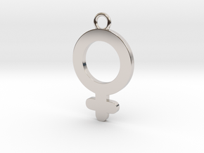 Cosplay Charm - Venus/Female Symbol (style 2) in Rhodium Plated Brass