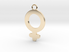 Cosplay Charm - Venus/Female Symbol (style 2) in 14k Gold Plated Brass