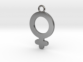 Cosplay Charm - Venus/Female Symbol (style 2) in Polished Silver