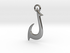 Cosplay Charm - Fish Hook (flat) in Polished Silver