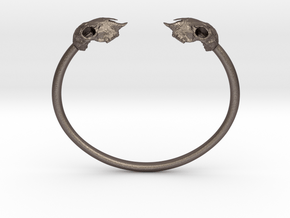 Sheep Skull Band in Polished Bronzed-Silver Steel