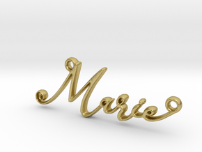 Marie First Name Pendant in Natural Brass