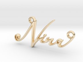  Nina First Name Pendant in 14k Gold Plated Brass