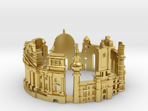 Berlin - Skyline Cityscape Ring in Polished Brass: 6 / 51.5