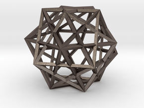 5 Cube Compound in Polished Bronzed-Silver Steel