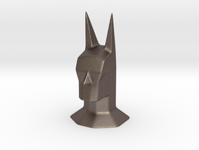 Batman head bust sculpture in Polished Bronzed Silver Steel