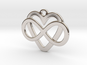 Infinity Heart Pendant  in Platinum