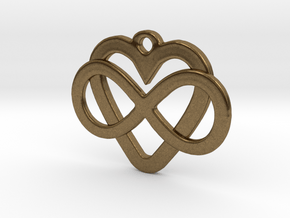Infinity Heart Pendant  in Natural Bronze