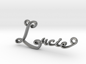 Lucie First Name Pendant in Natural Silver