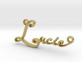 Lucie First Name Pendant in Natural Brass