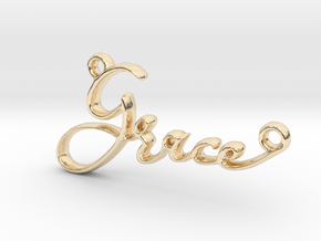 Grace First Name Pendant in 14k Gold Plated Brass